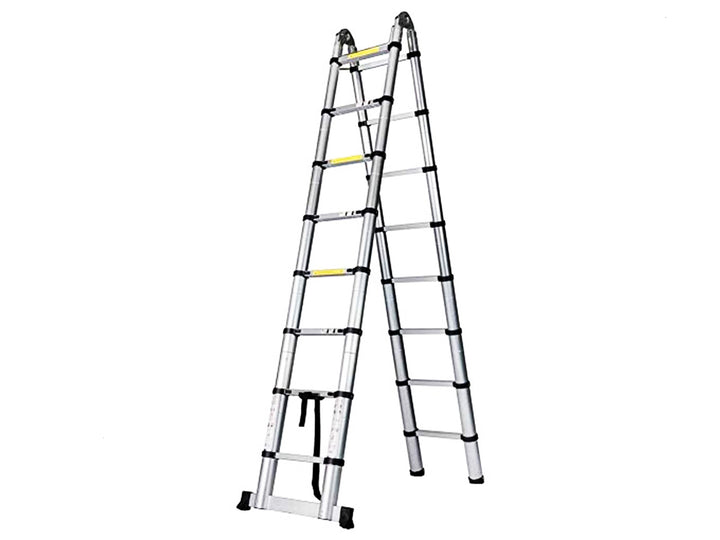 Escalera Telescópica Tipo Tijera Doble en Aluminio de 6.40 Metros con 18 Pasos