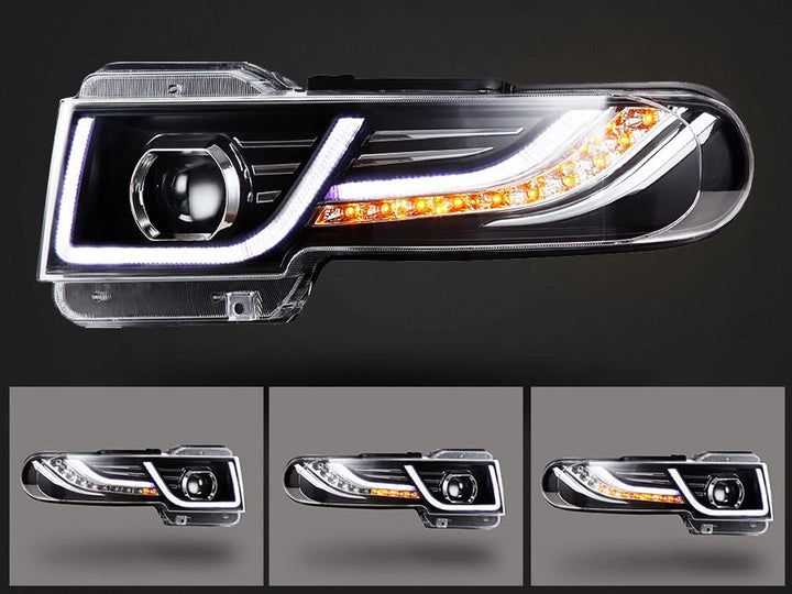 Farolas Led Drl Tipo Range + Persiana para Toyota Fj Cruiser 2007-2023